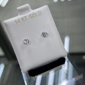 C'Z Circle Studs 14k